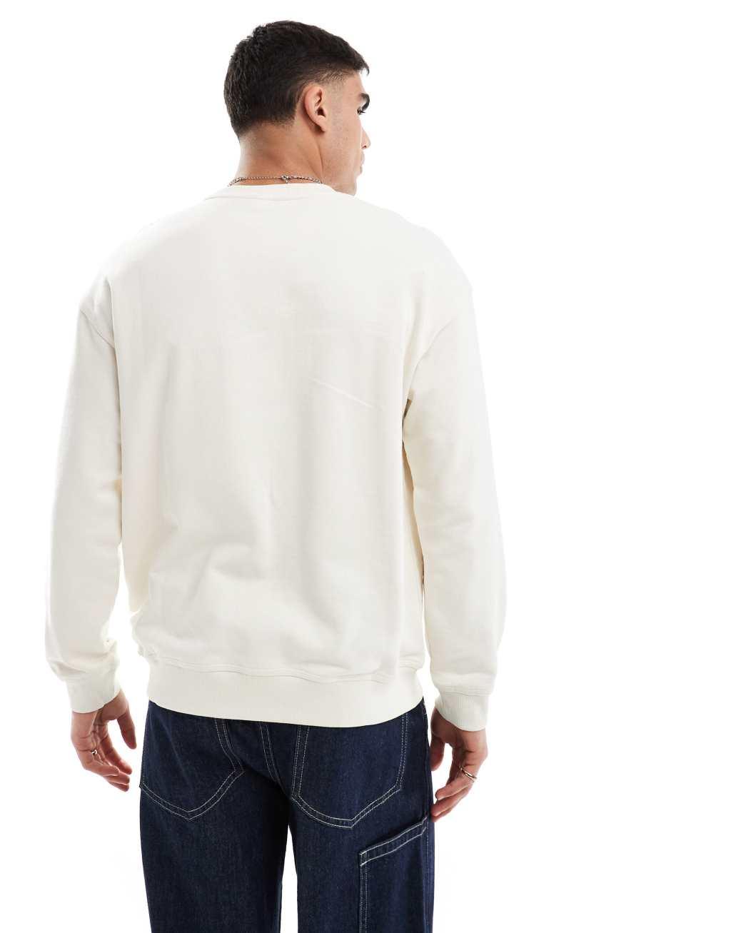 Lee workwear relaxed fit sweatshirt in off white Product Image