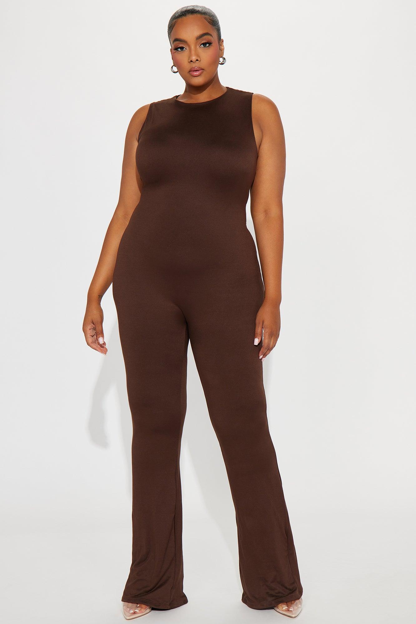 Got Me Obsessed Double Lined Jumpsuit  - Chocolate Product Image
