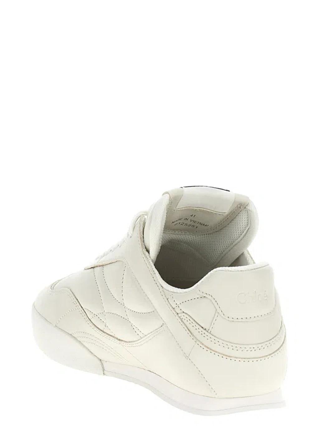 CHLOÉ Womens Chloe Kick Brand-patch Leather Low-top Trainers In White Product Image