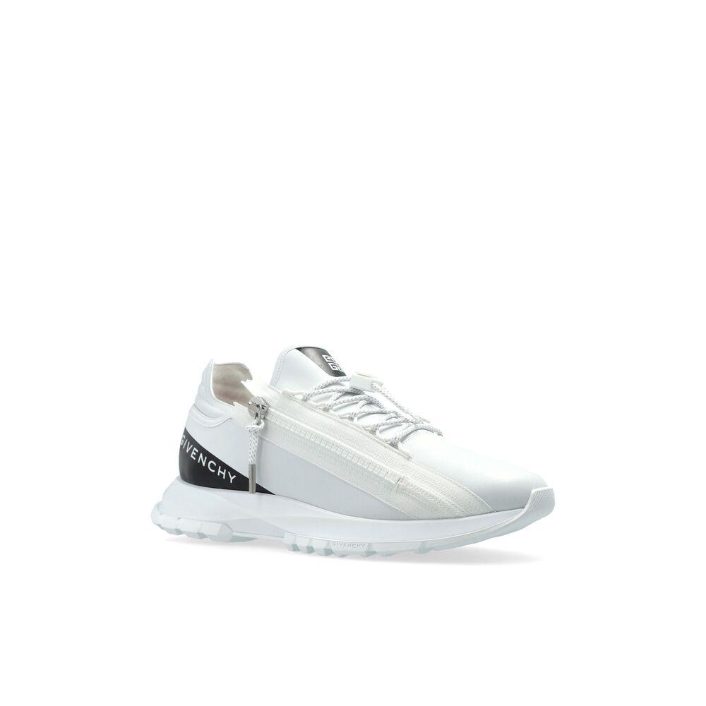 GIVENCHY Spectre Runner Leather Sneakers With 4g Side Zip Detail In White Product Image
