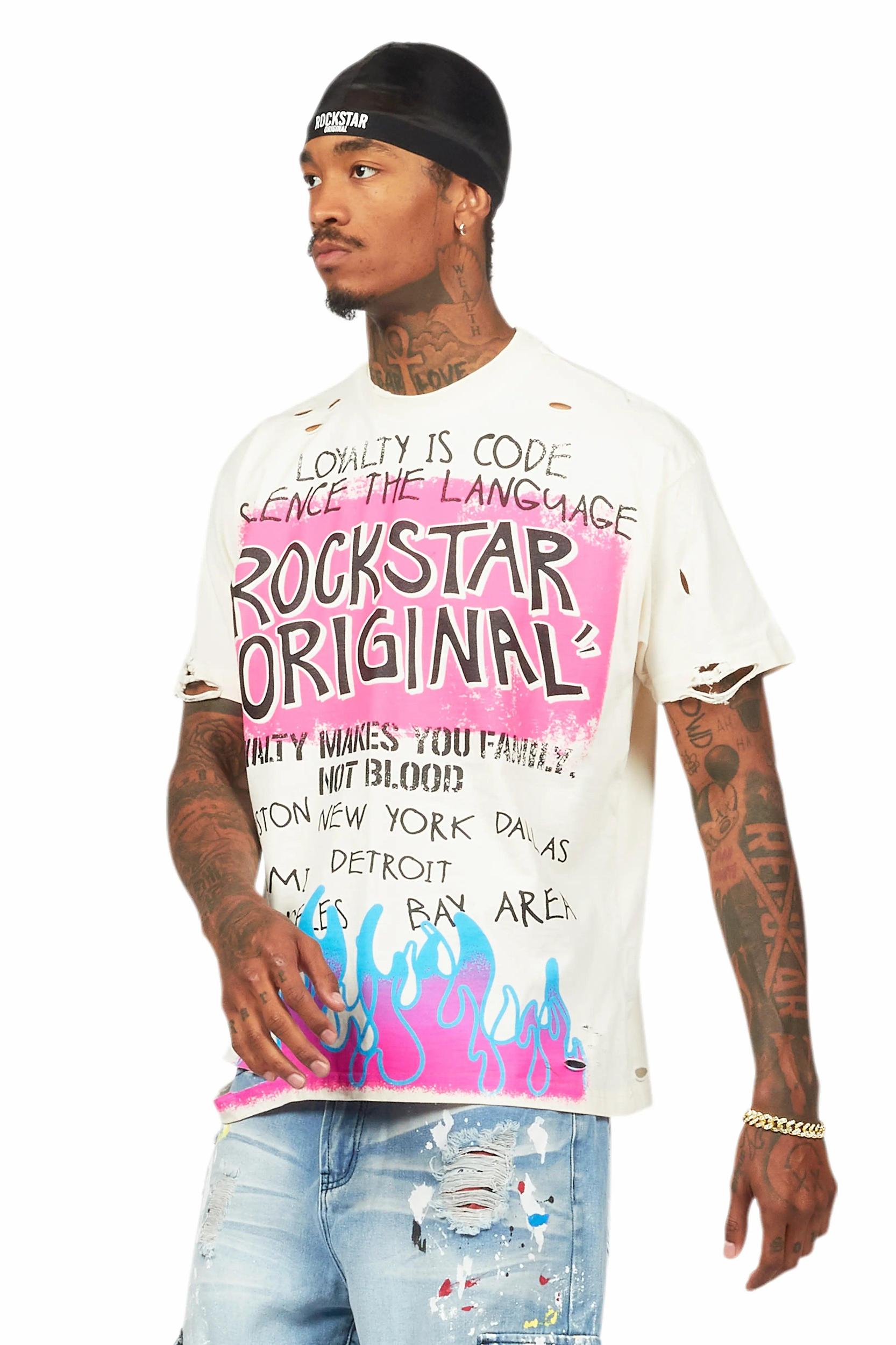 Beno Beige Oversized Graphic T-Shirt Male Product Image