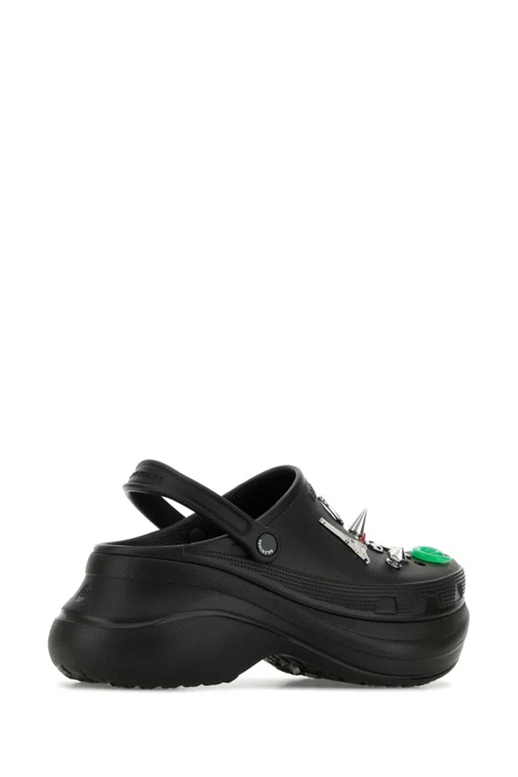 BALENCIAGA Platform Sandals Embellished Ventilation Holes In Black Product Image