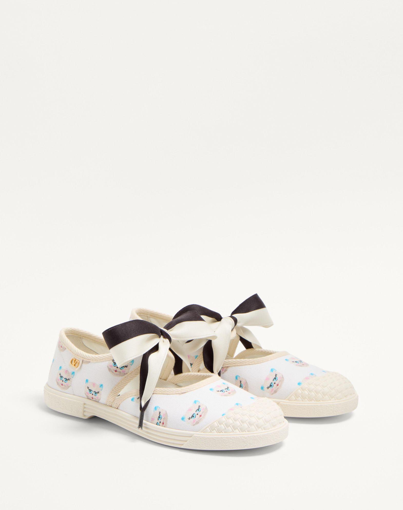 Bay By Bay Ballerina Fabric Sneaker With Le Chat De La Maison Print Product Image