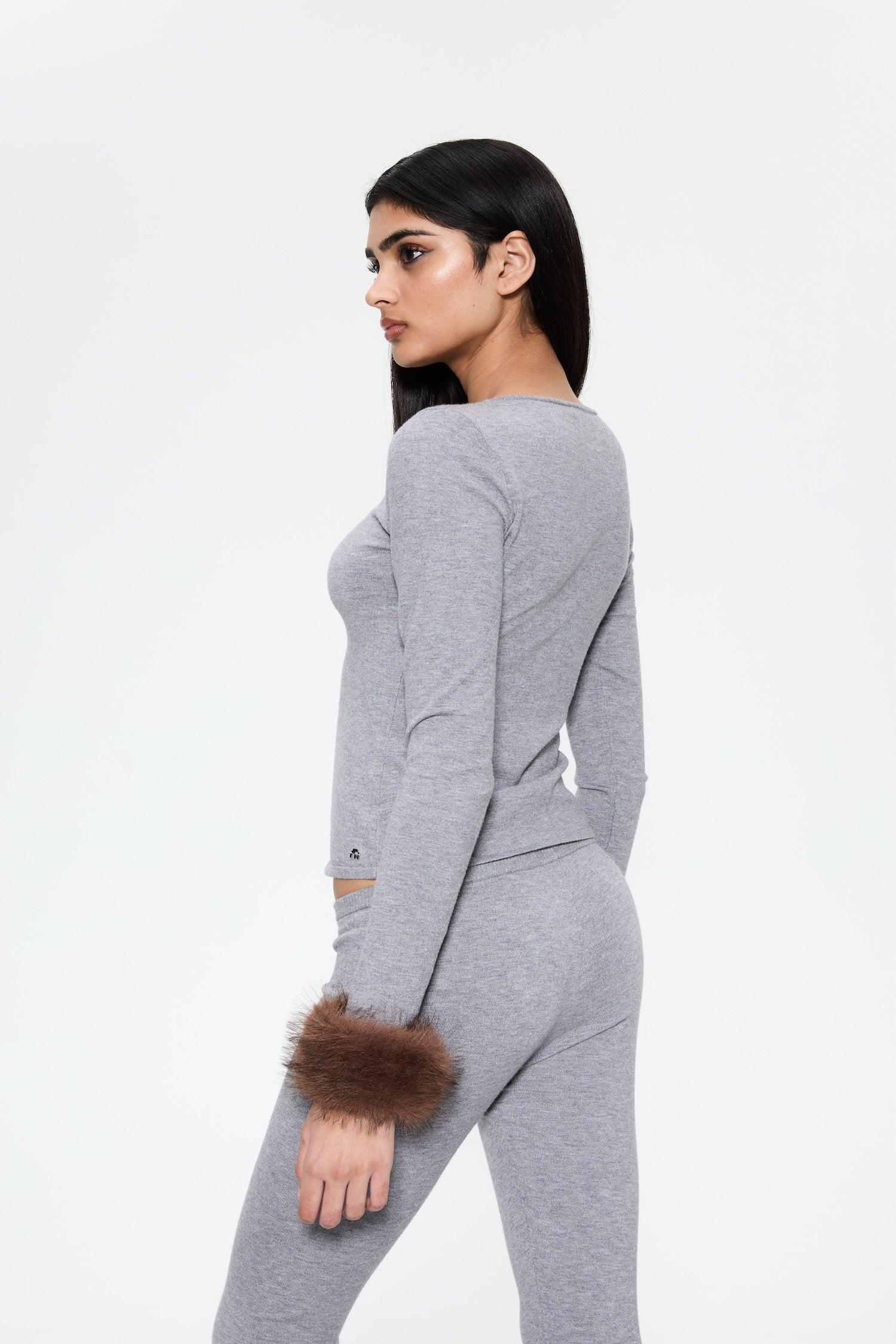 AMELIA TOP - HEATHER GREY Product Image