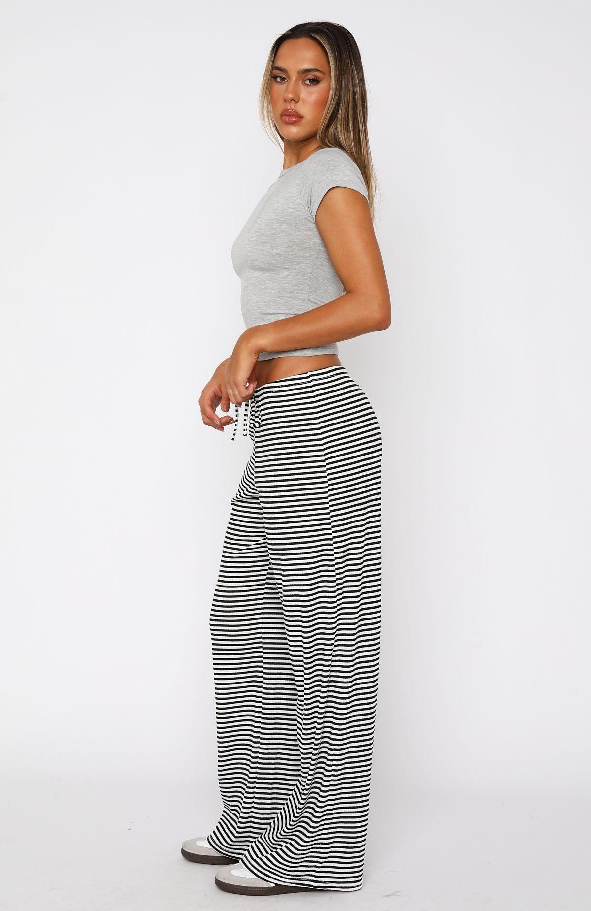 Should Have Known Pants Black/White Stripe Product Image