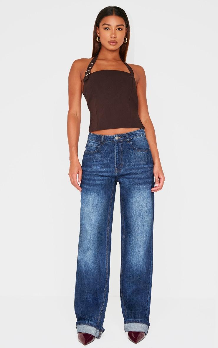 Chocolate Bengaline Backless Top Product Image