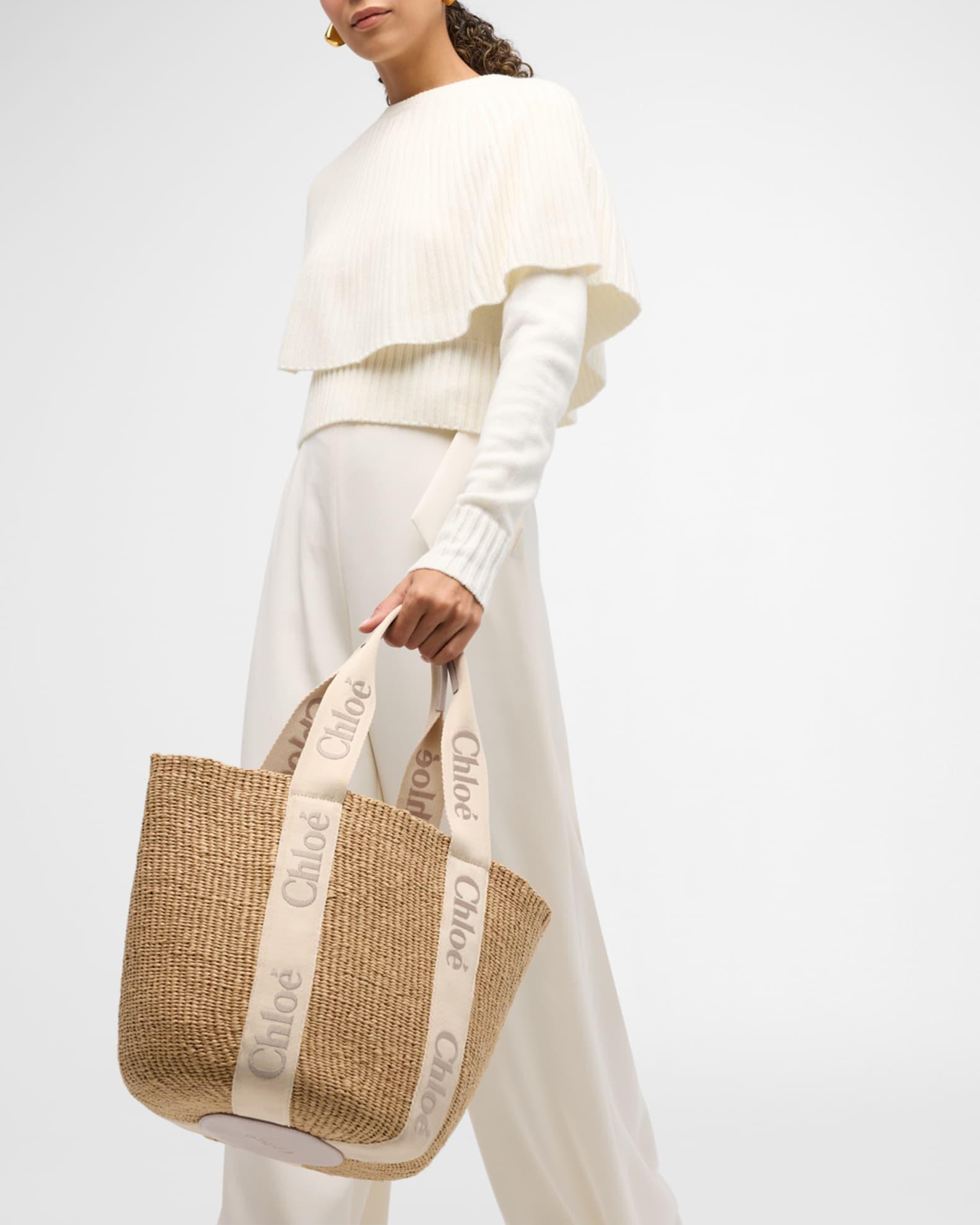 Woody Large Mifuko Basket Bag in Fair Trade Paper Embellished with Linen Product Image