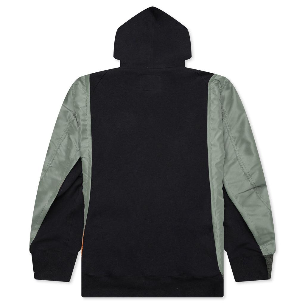 Nylon Twill X Sponge Sweat Hoodie - Navy/Khaki Male Product Image