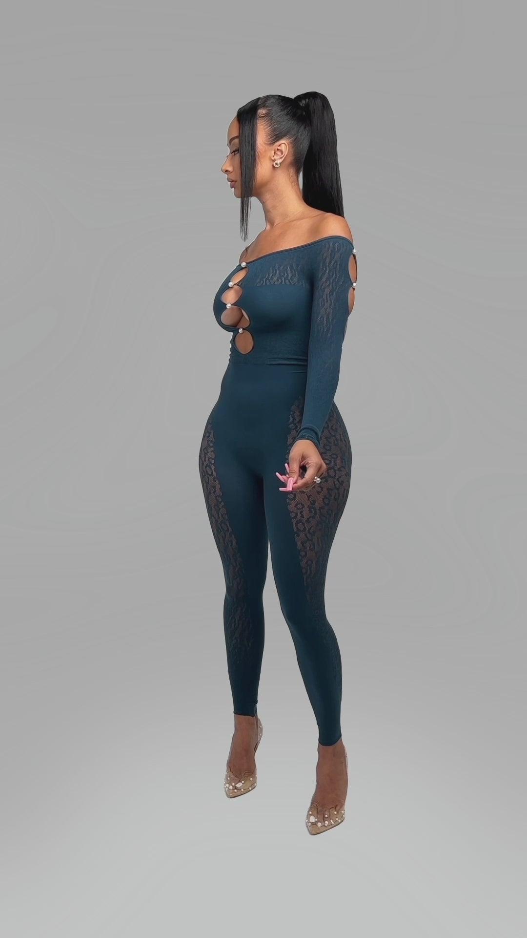 Sierra Seamless Jumpsuit - Teal Product Image