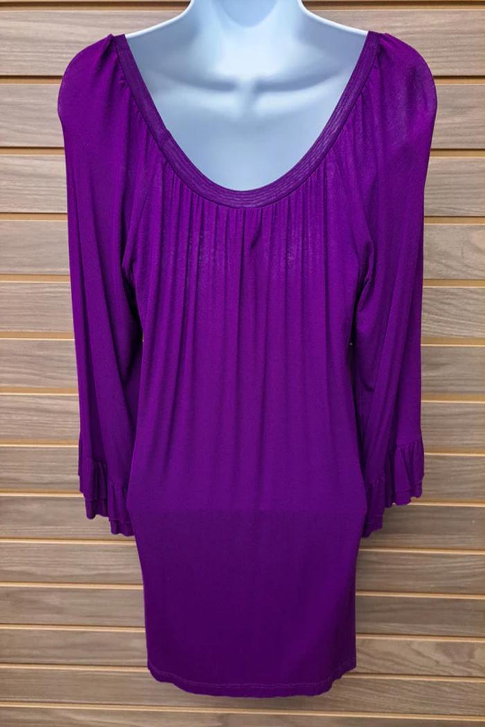 Purple Ruffle Sleeve Top Product Image