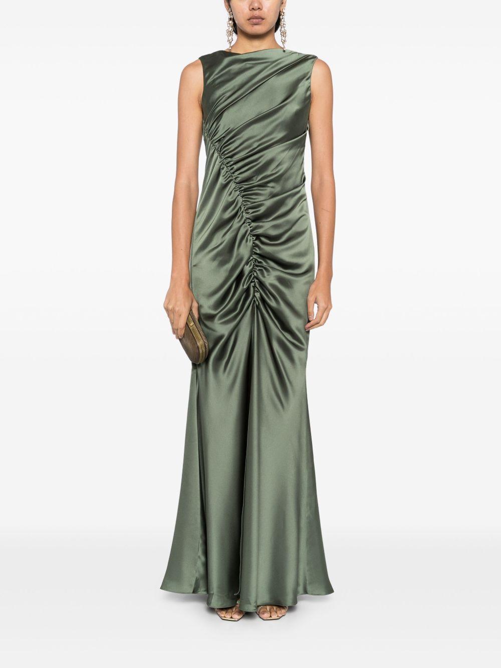 satin asymmetric gown Product Image
