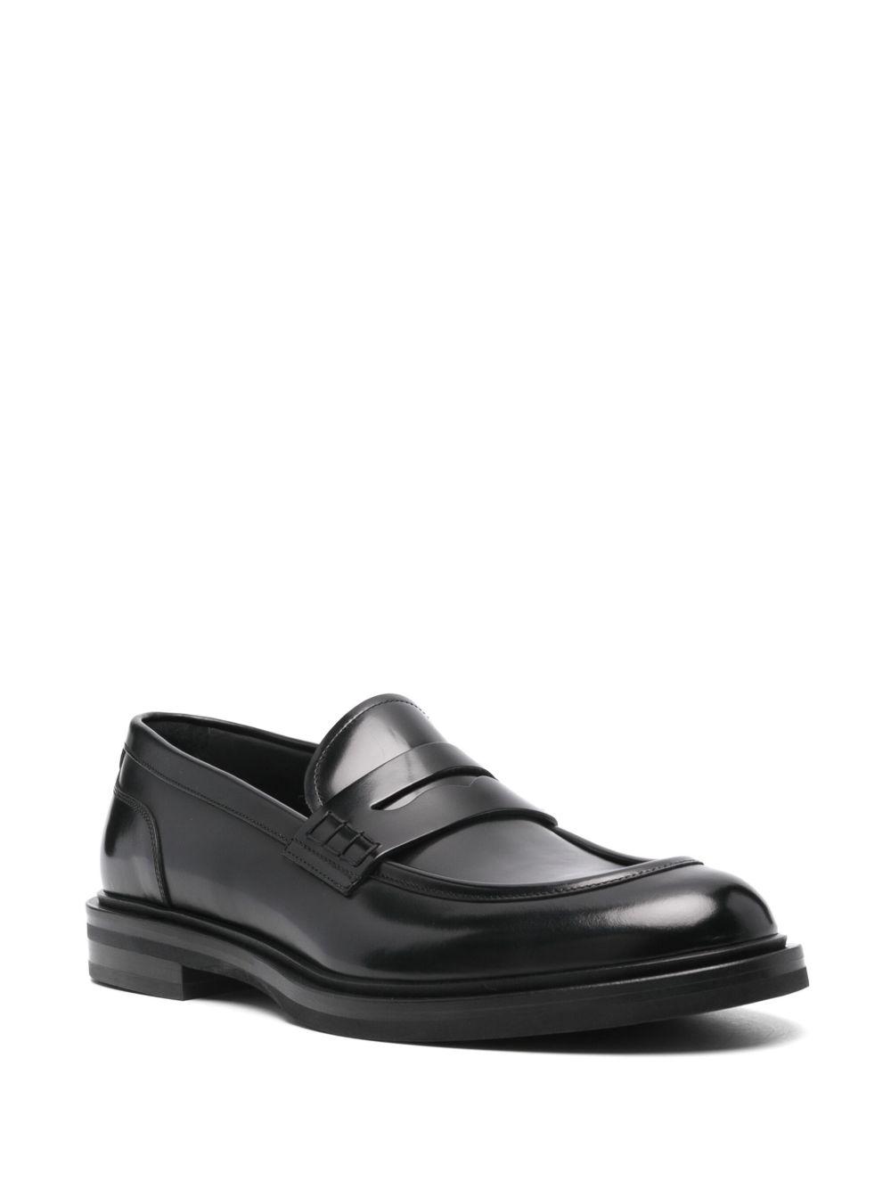 brushed leather loafers Product Image