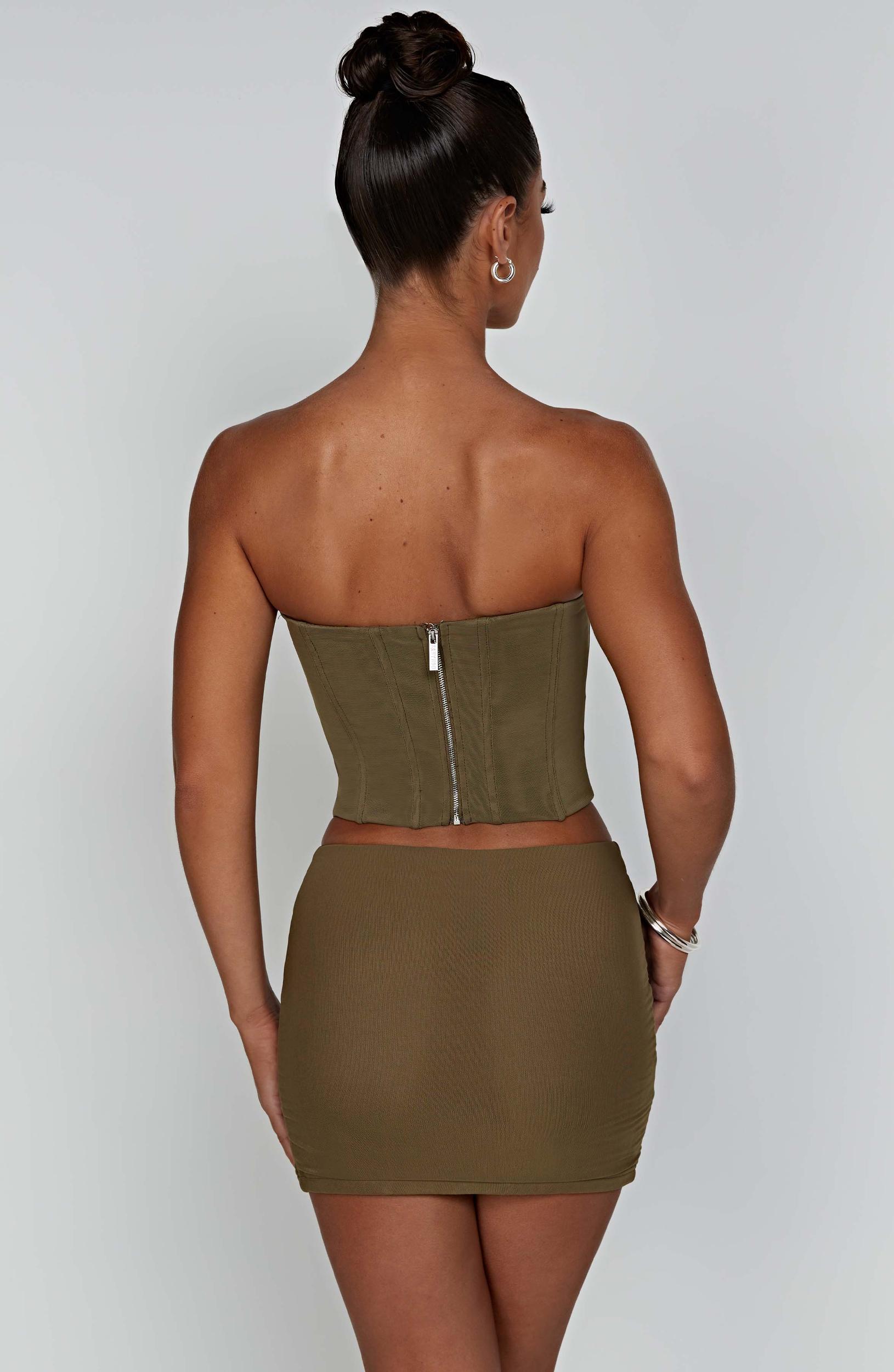 Alina Mini Skirt - Khaki Product Image