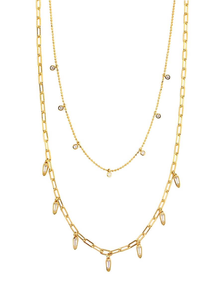 Womens Sunny Shaky 18K Gold-Plated & Cubic Zirconia Layered Necklace Product Image