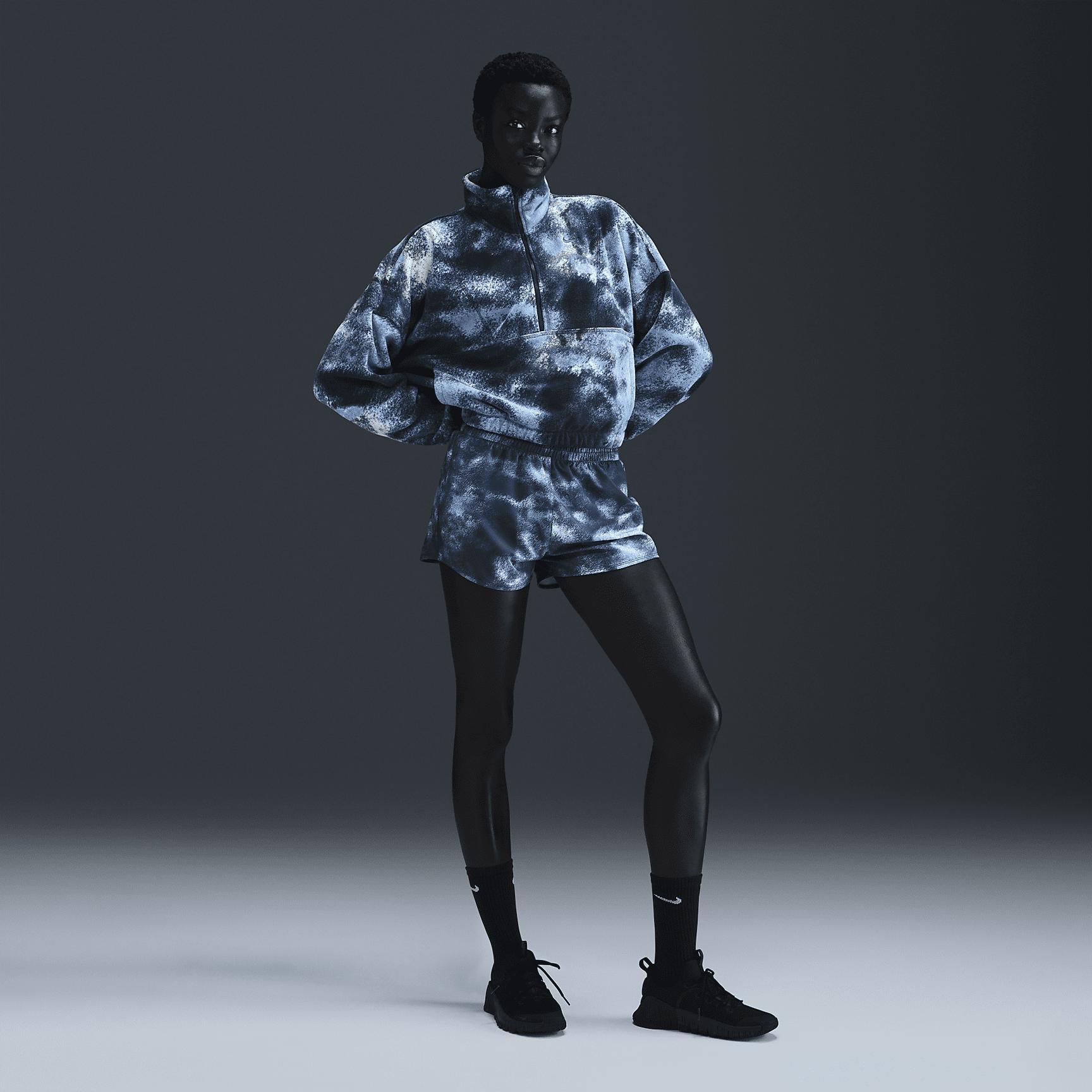 Nike Women's One Therma-FIT Oversized 1/2-Zip Fleece Printed Top Product Image