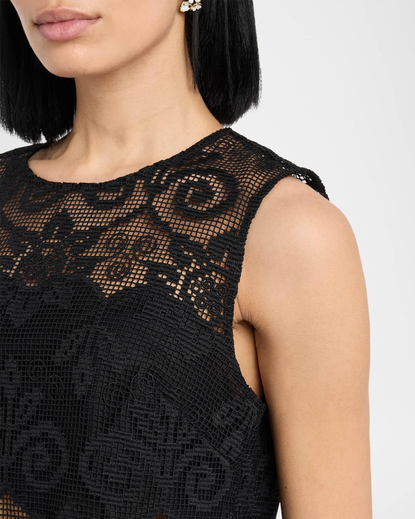 Shelly Scalloped Pixel Floral Lace Blouse Product Image