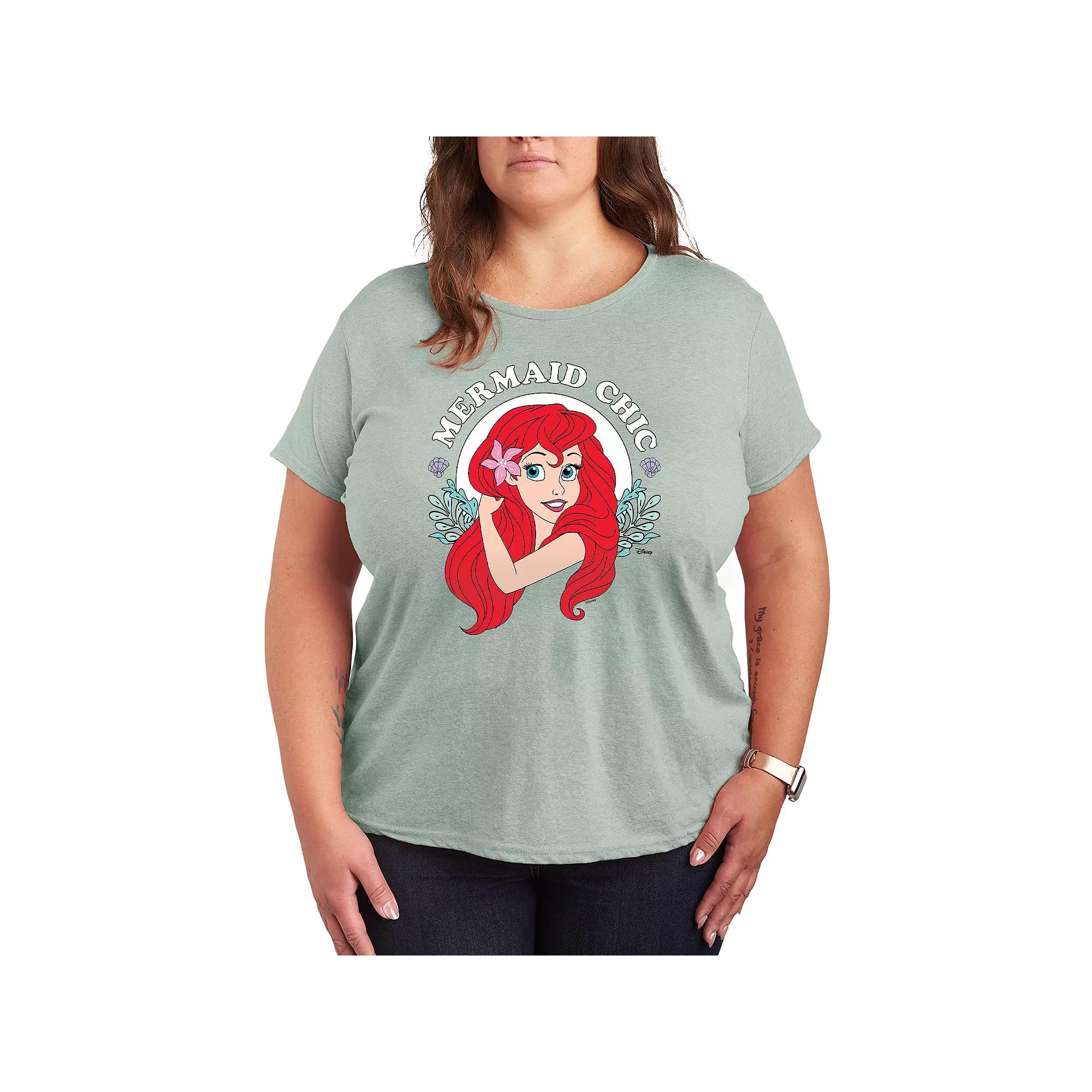 Disney Princess Ariel Plus Mermaid Chic Graphic Tee, Women's,  Product Image