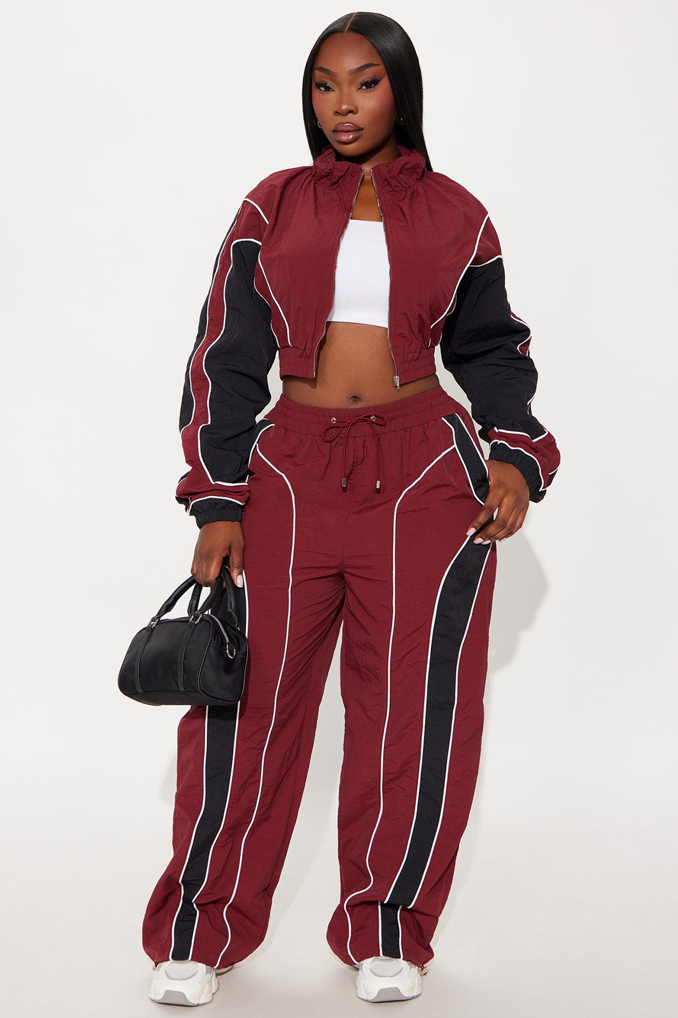 New Era Colorblock Track Pant - Burgundy/combo Product Image