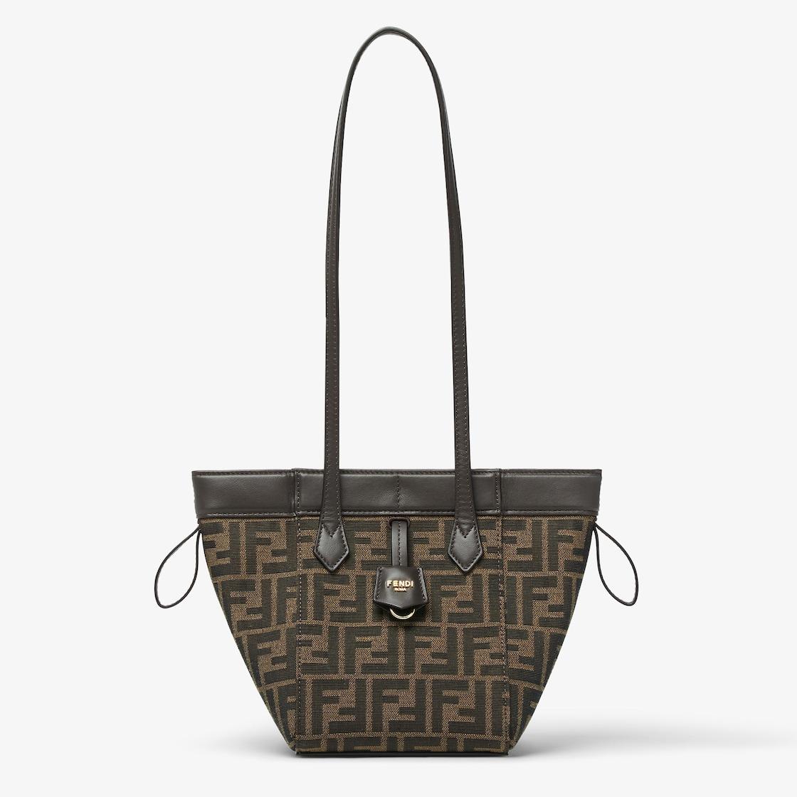 Fendi Origami MiniBrown FF jacquard fabric mini bag that can be transformed Product Image