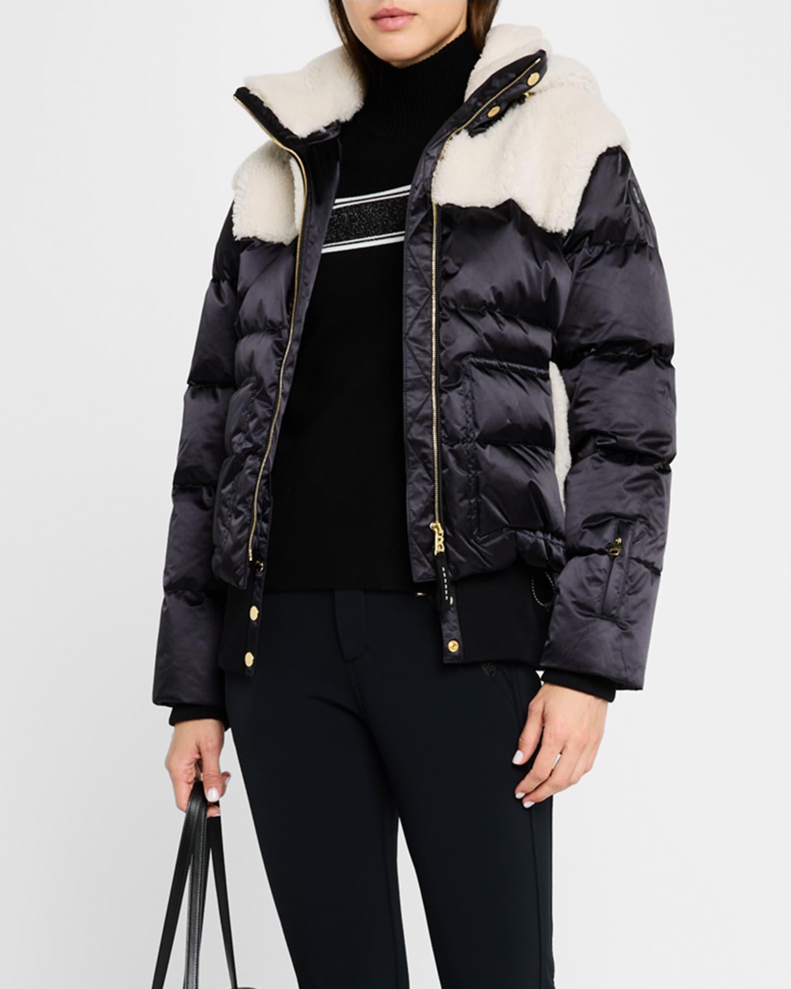 Dia Satin and Shearling Puffer Jacket Product Image
