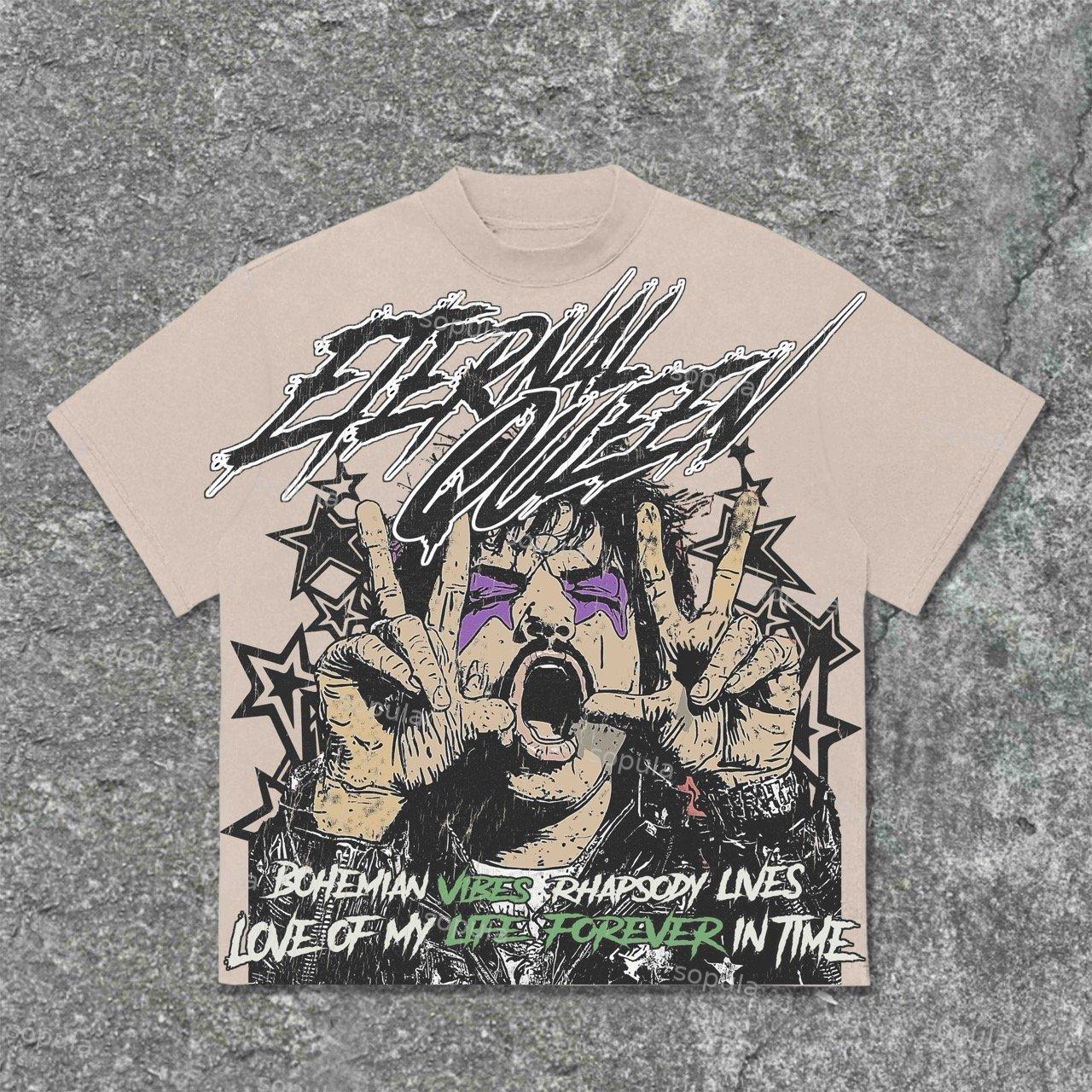 Sopula Freddie Mercury Of The Band Queem Vintage Graphic Cotton T-Shirt Product Image