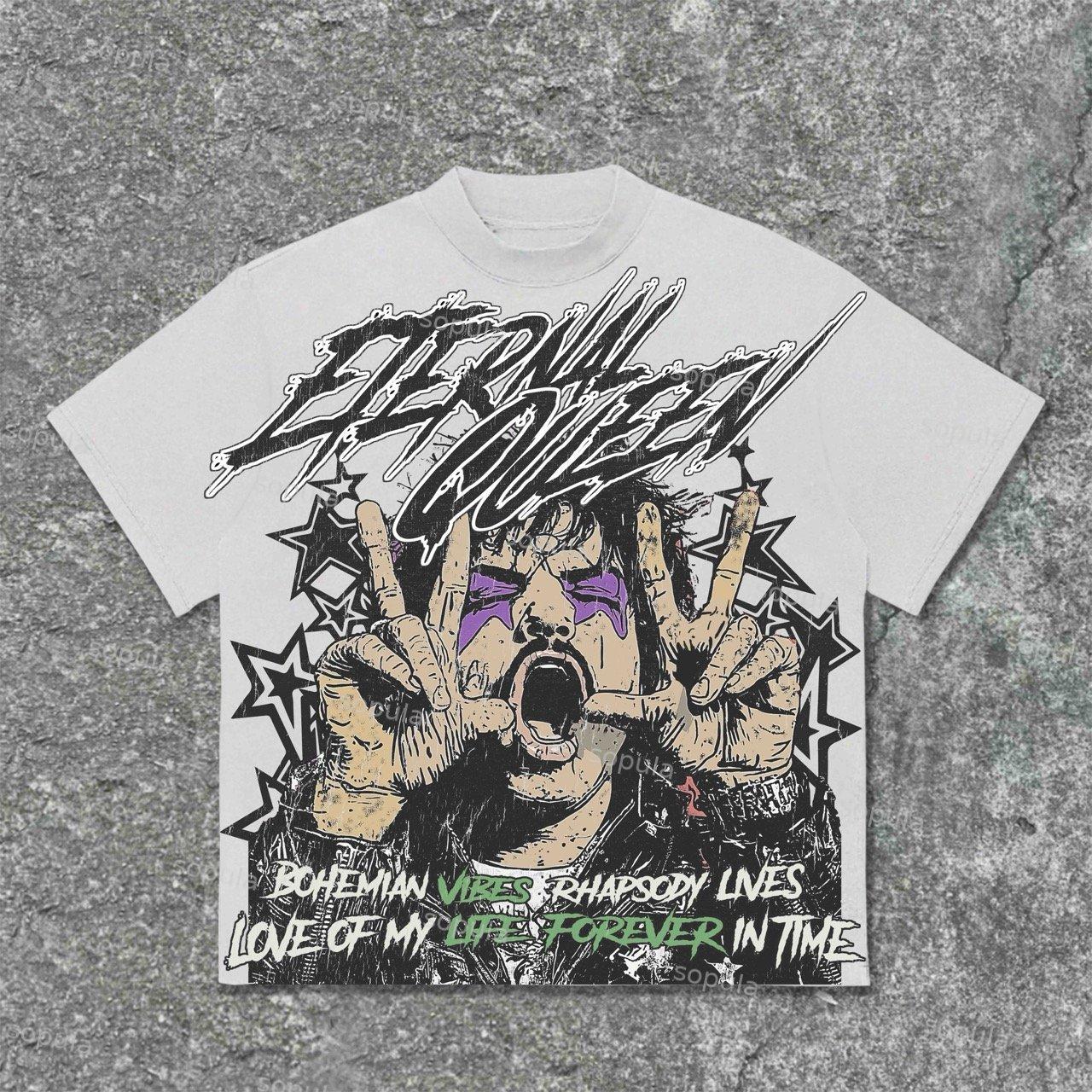 Sopula Freddie Mercury Of The Band Queem Vintage Graphic Cotton T-Shirt Product Image