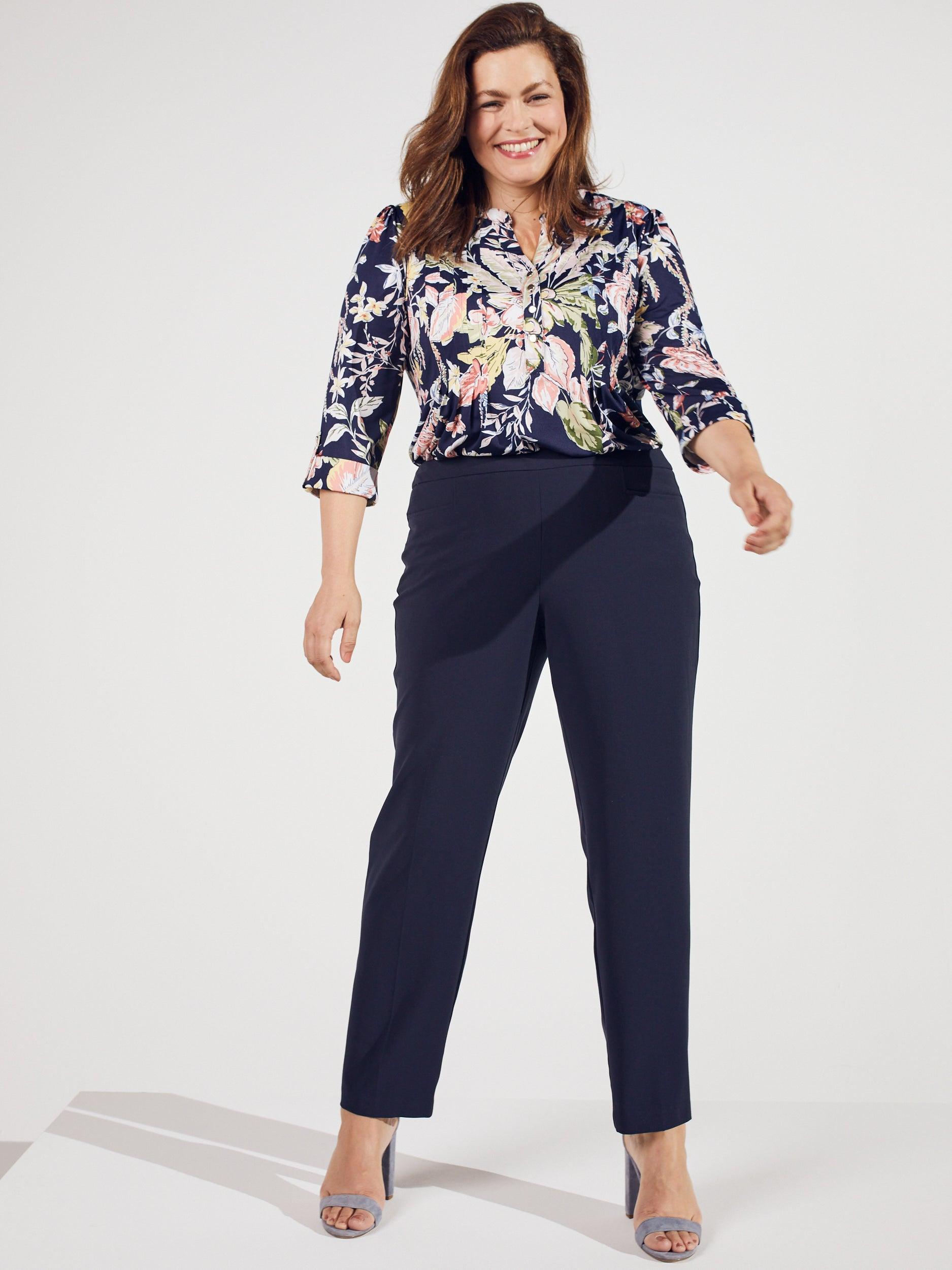 Roz & Ali™ Pull On Tummy Control Pants With L Pockets, Tall Length Plus Product Image