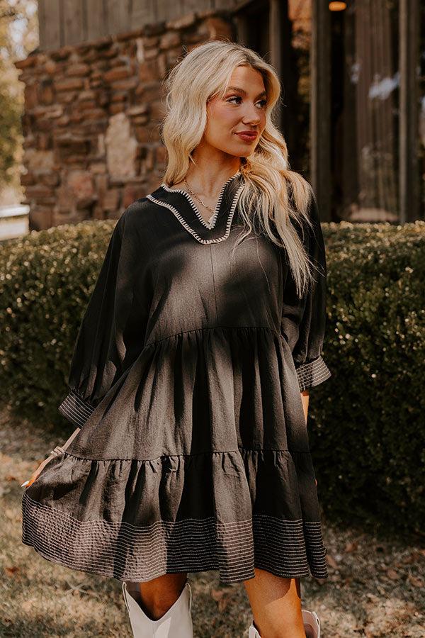 Dreamy Moment Mini Dress in Black Product Image