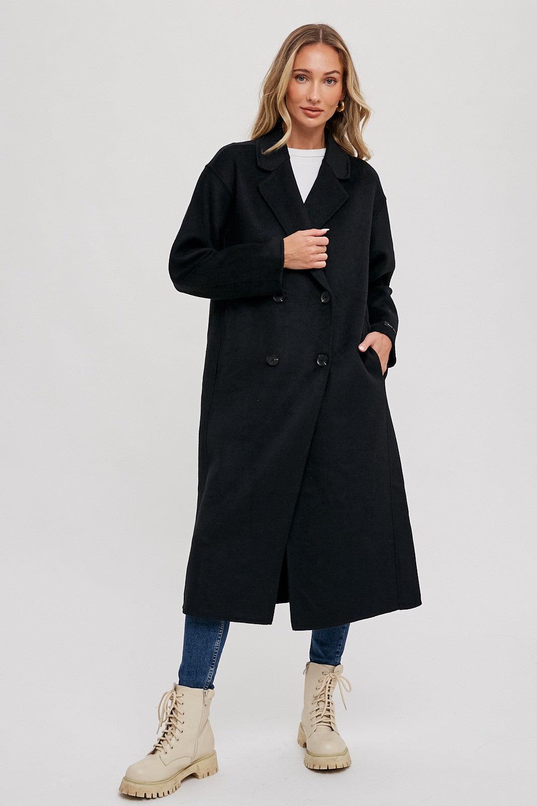 Double Breasted Longline Coat Product Image