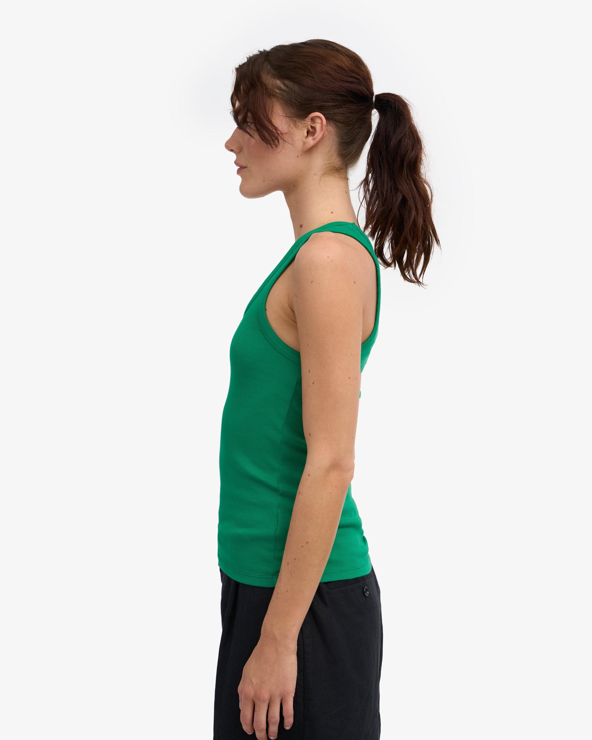 Women Organic Rib Tank Top - Kelly Green Product Image
