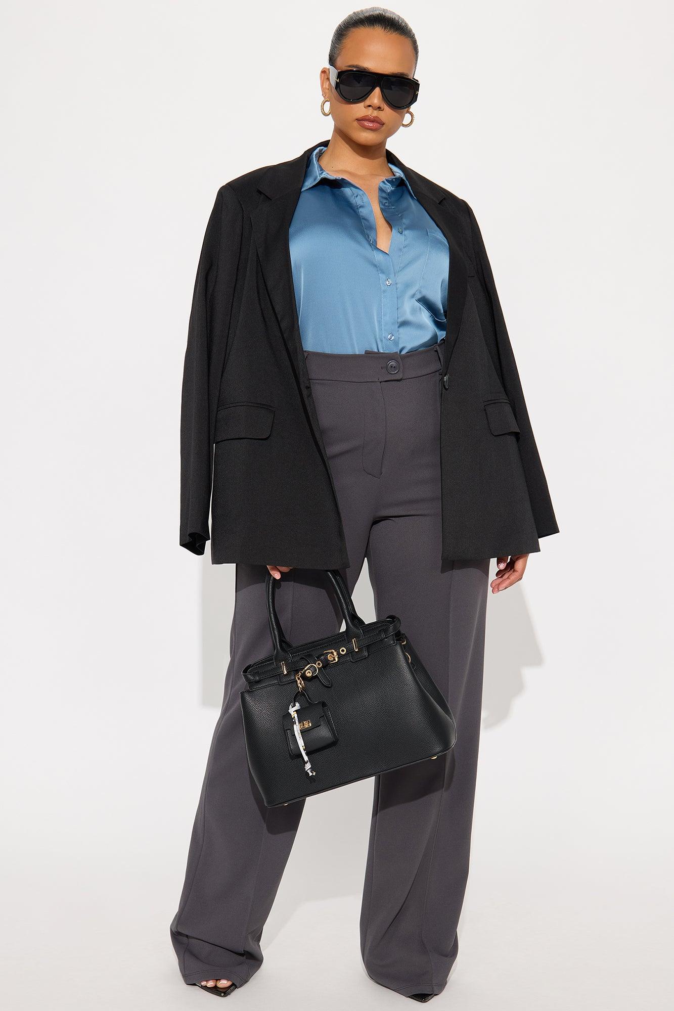 Tall Heidi Wide Leg Trouser Pant - Charcoal Product Image