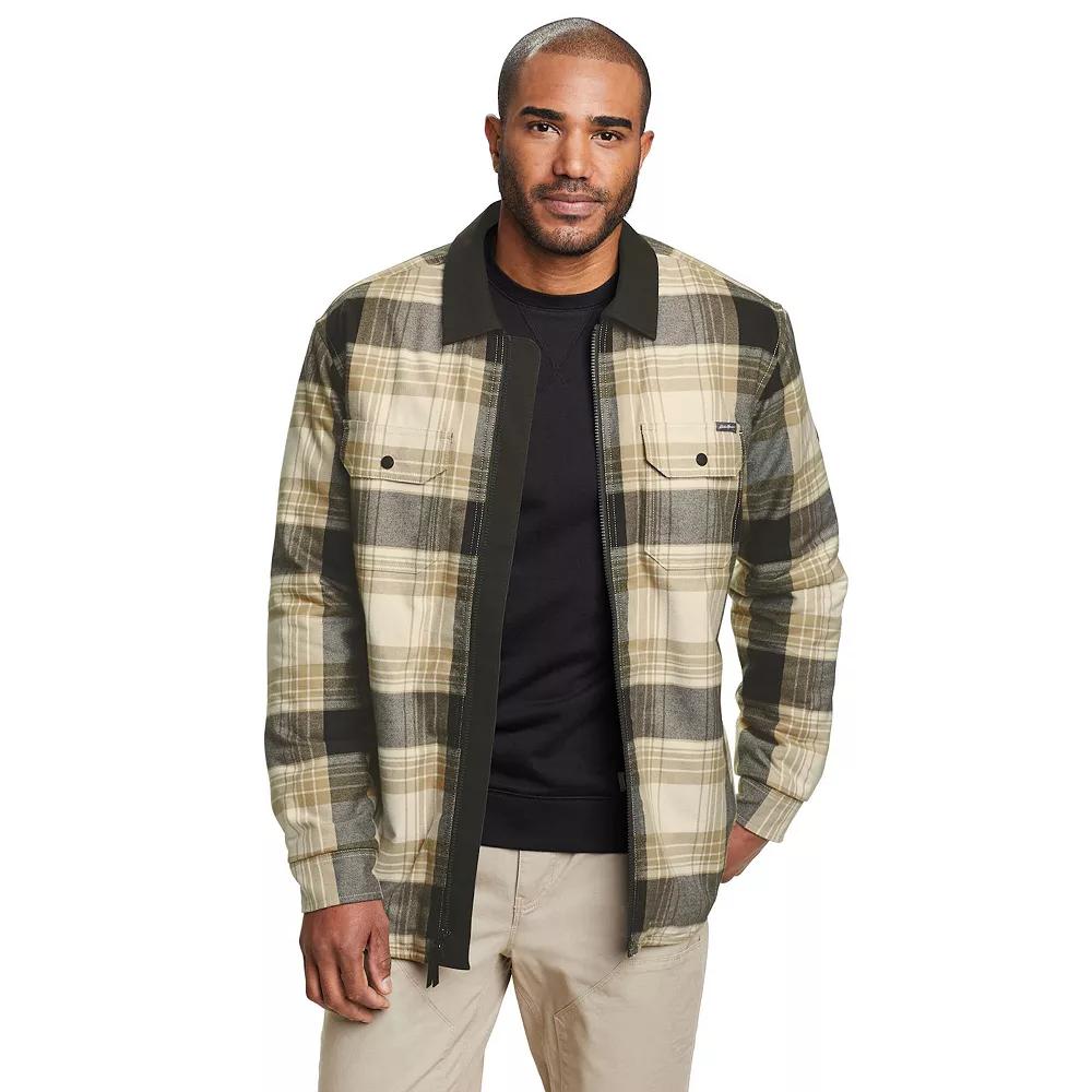 Men's Eddie Bauer Favorite Flannel Faux Shearling Lined Shacket,  Product Image