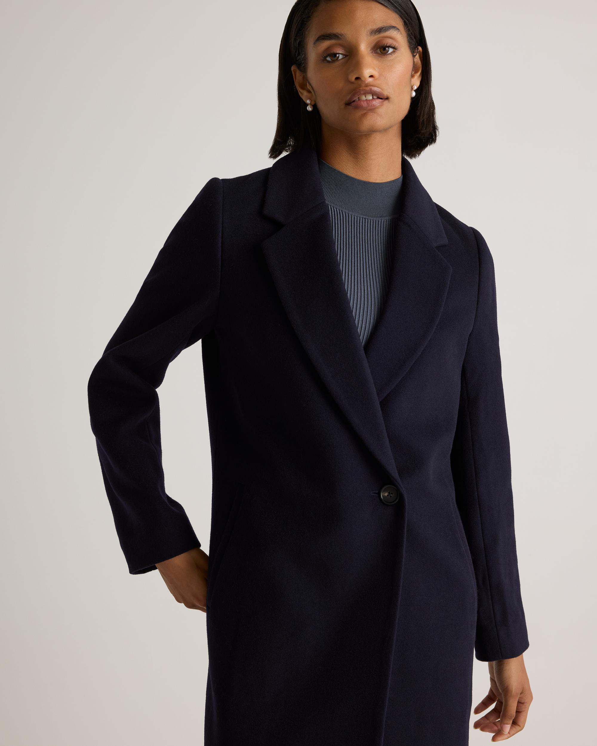 Quince | Women's Italian Wool Classic Single-Breasted Coat Size XS, Wool/Nylon Product Image