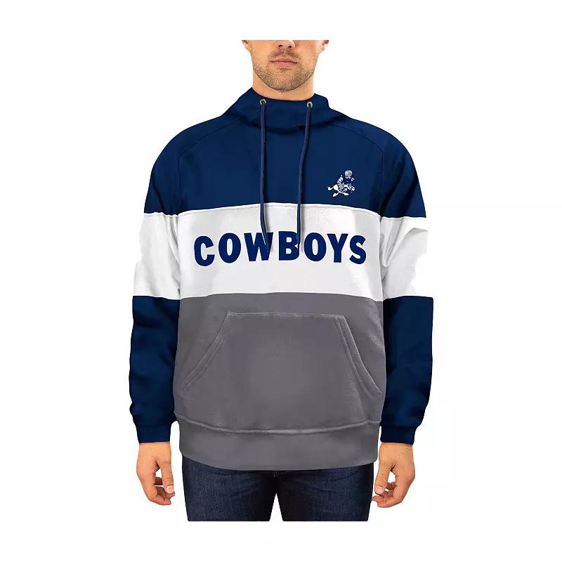 Men's New Era Navy/White Dallas Cowboys Big & Tall Retro Joe Fleece Pullover Hoodie, Size: 3XB, Blue Product Image