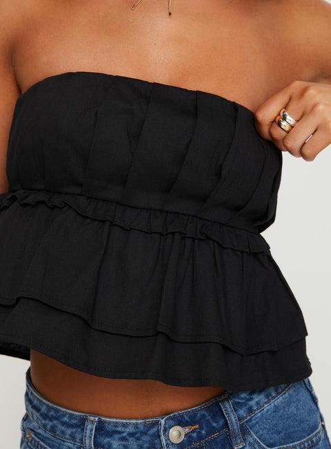 Ericka Strapless Top Black Product Image