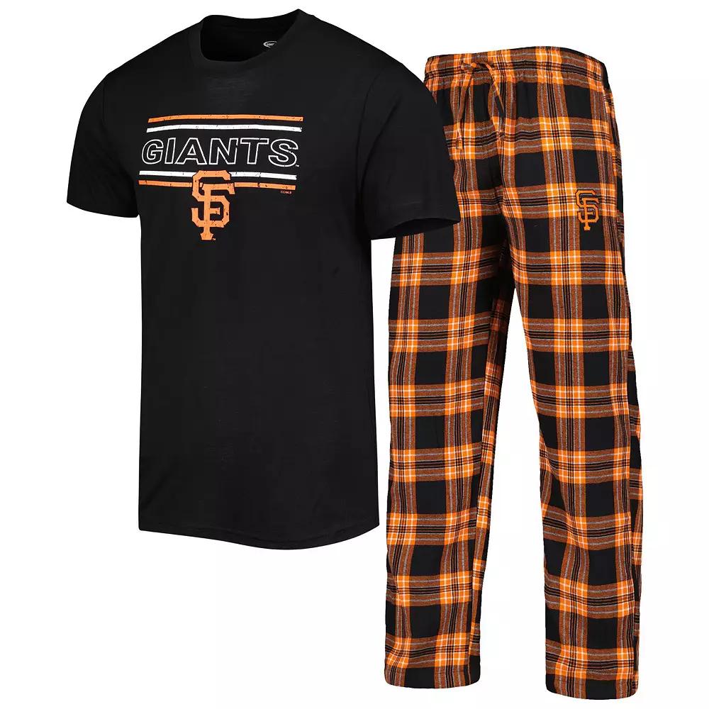 Men's Concepts Sport Black/Orange San Francisco Giants Badge T-Shirt & Pants Sleep Set, Size: 4XL Product Image