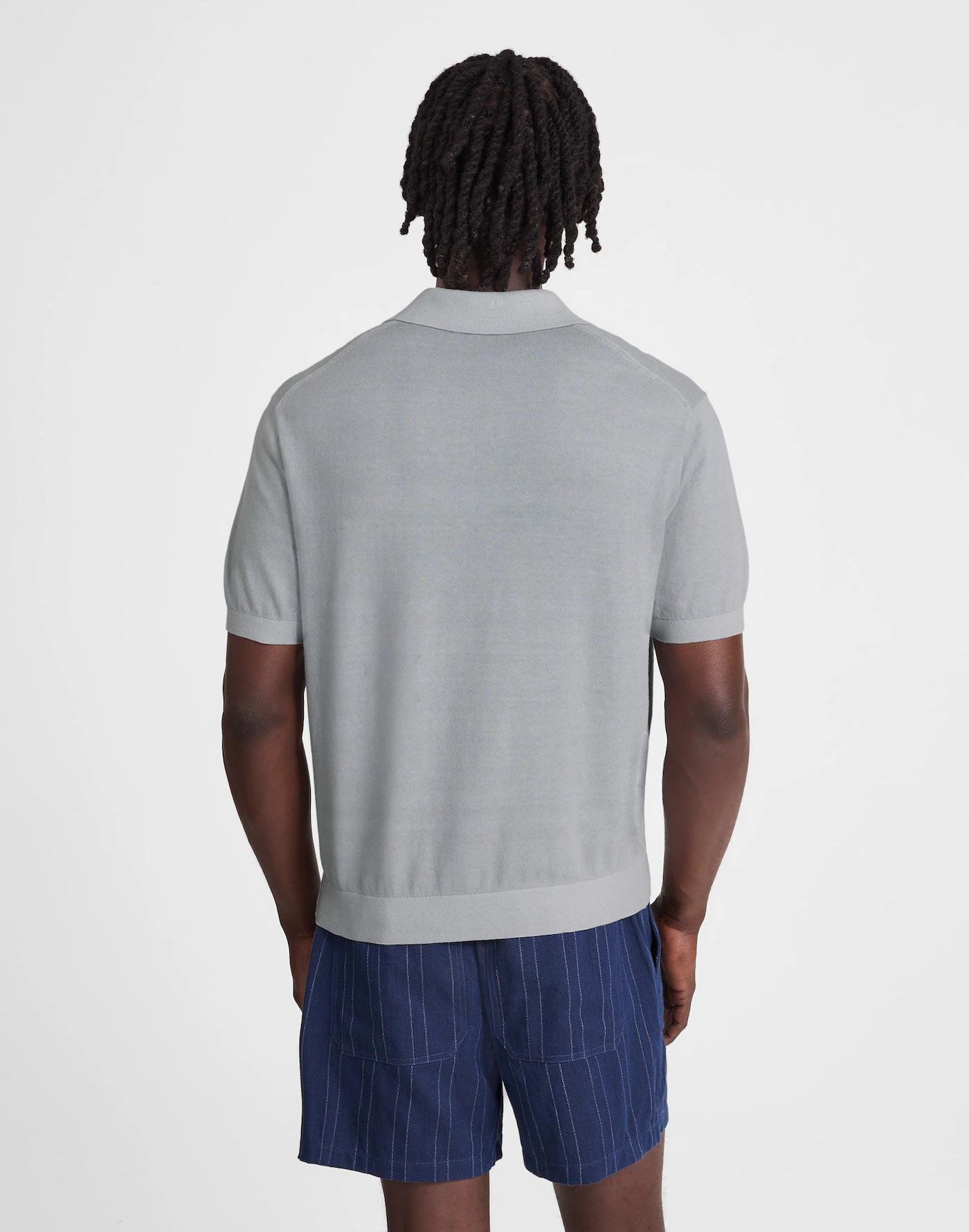 Three-Button Sweater Polo Shirt Product Image