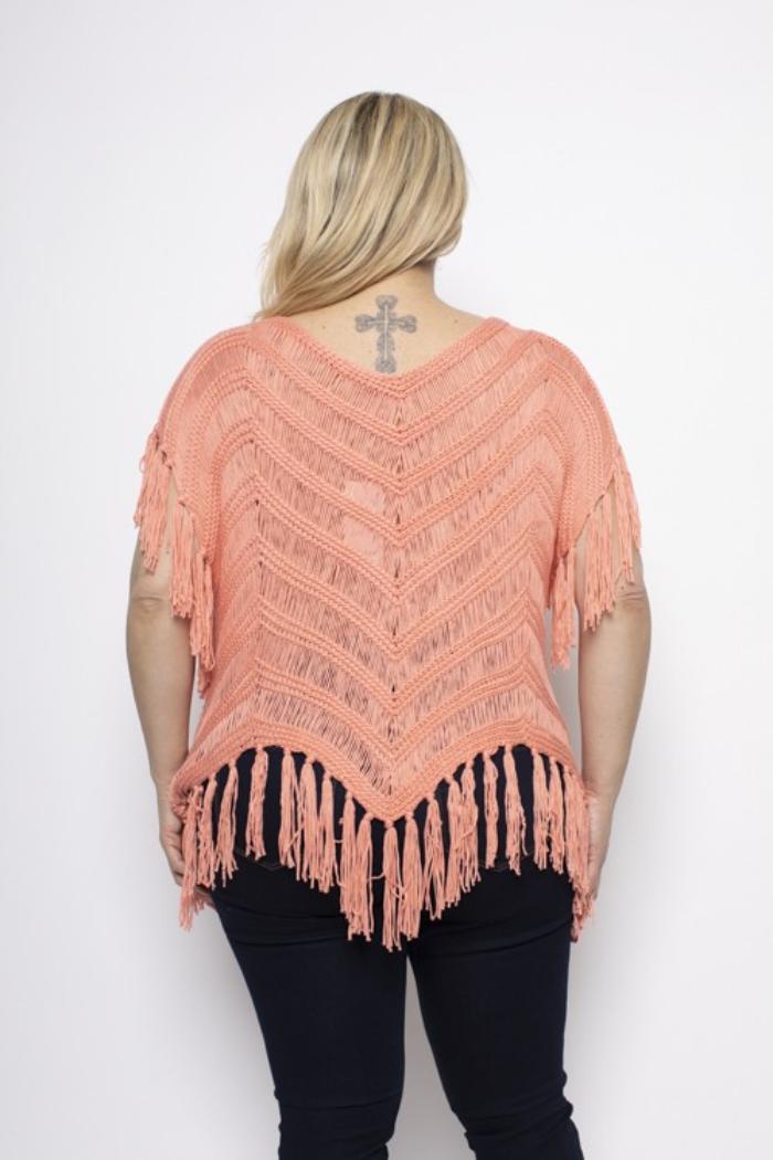 Plus Size Crochet Fringe Top Product Image