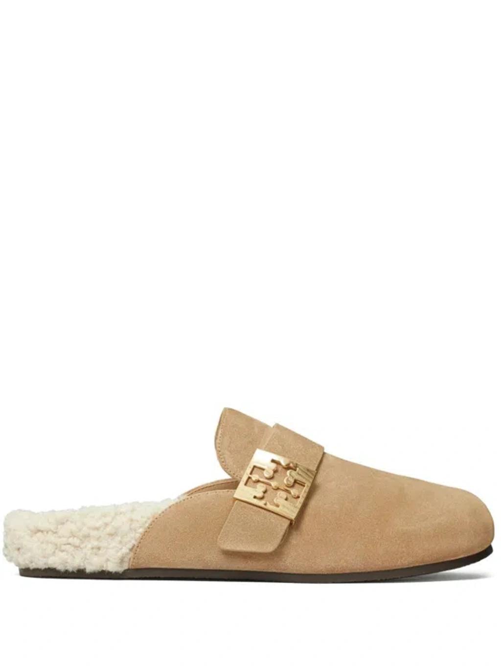 TORY BURCH Mules Mellow In Shearling Color Taupe In Brown Product Image