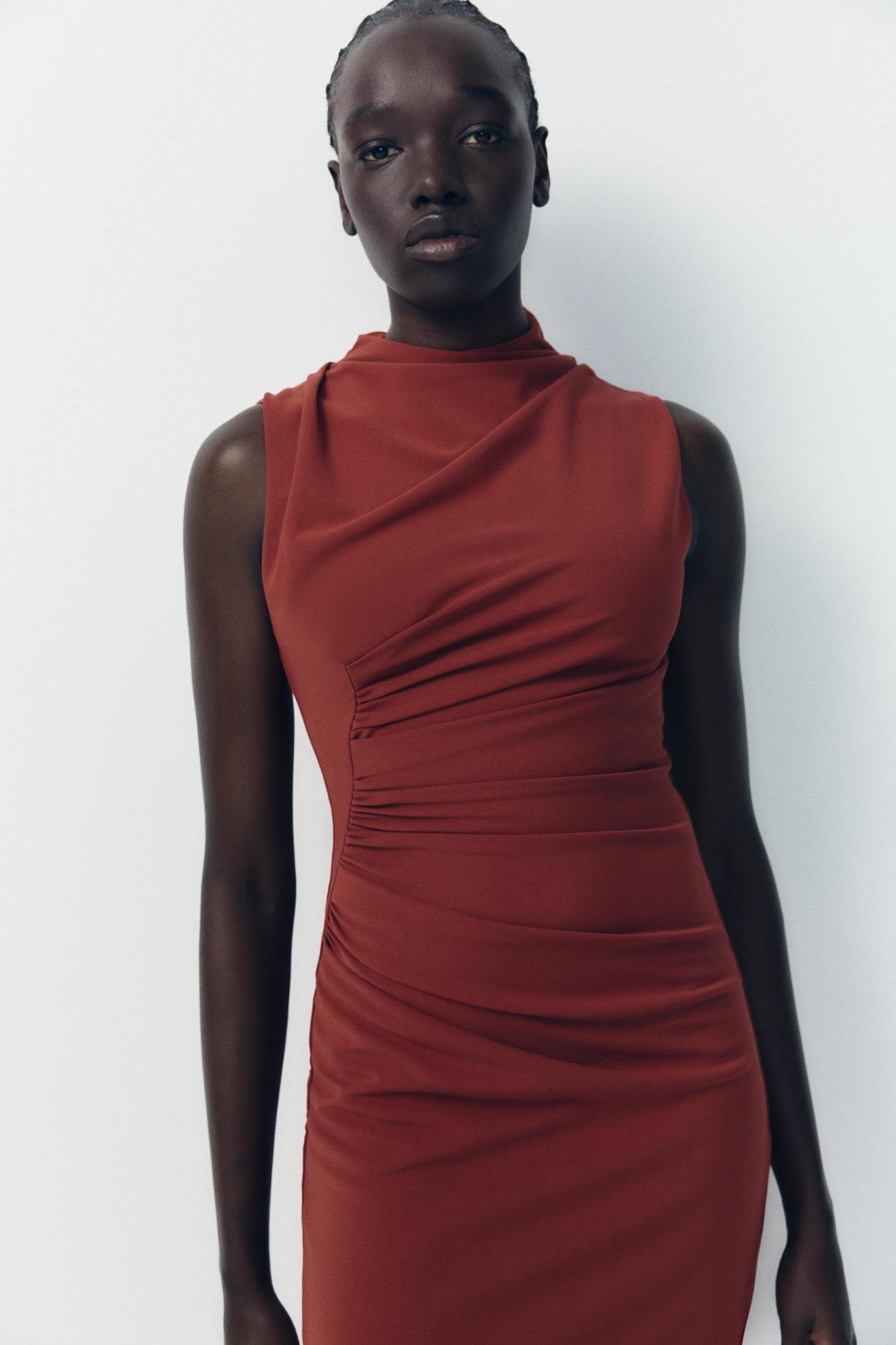 DRAPED MIDI DRESS Product Image