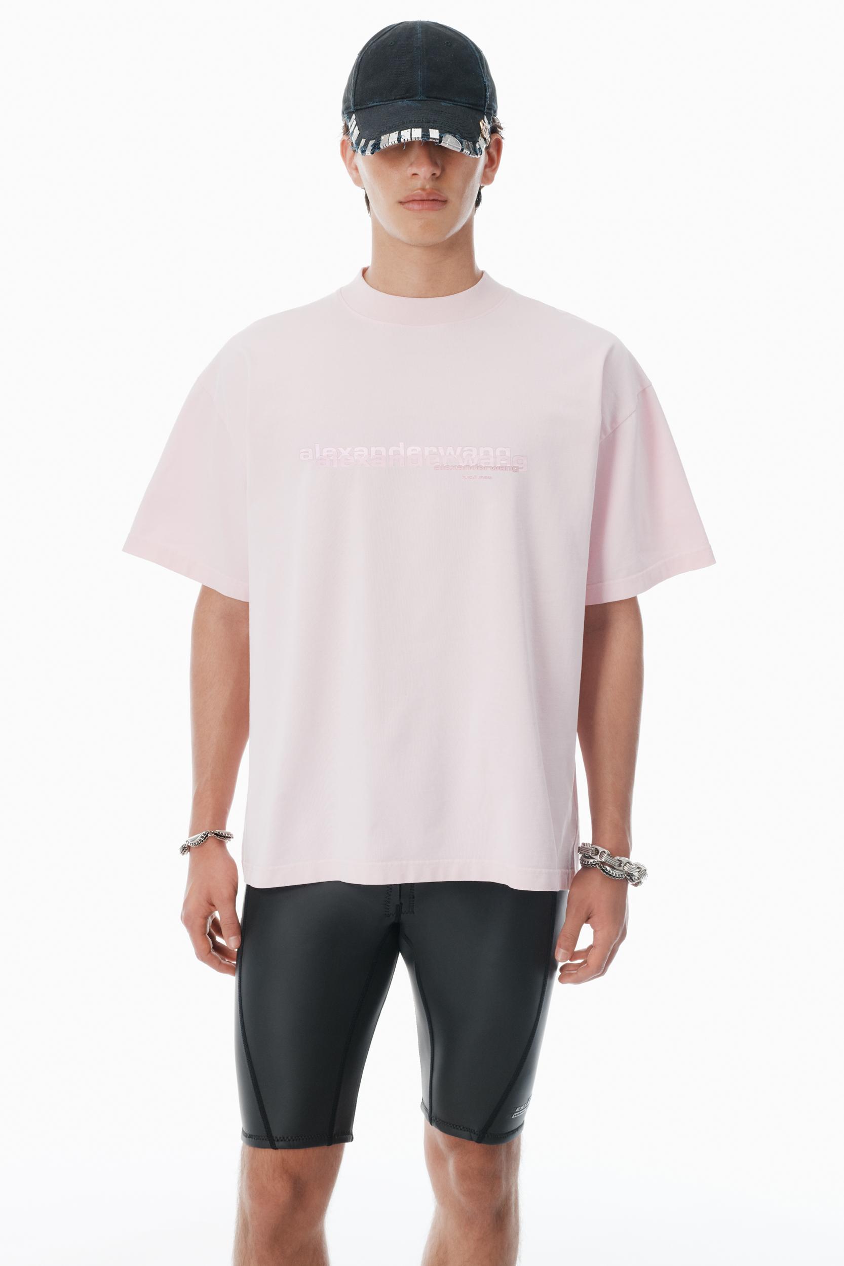 Pink Cotton Oversized Logo Tee Product Image