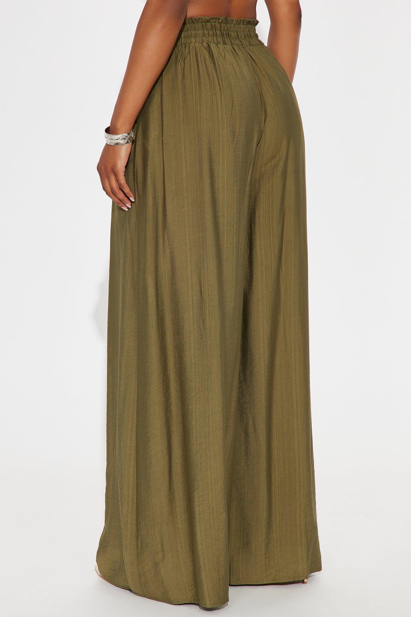 Meet At Sunset Wide Leg Pant - Olive Female Product Image