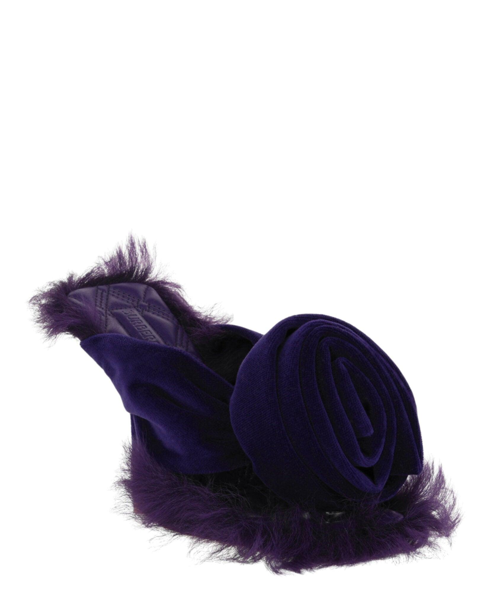 Burberry Step Rose Velvet Heeled Sandals Female Product Image