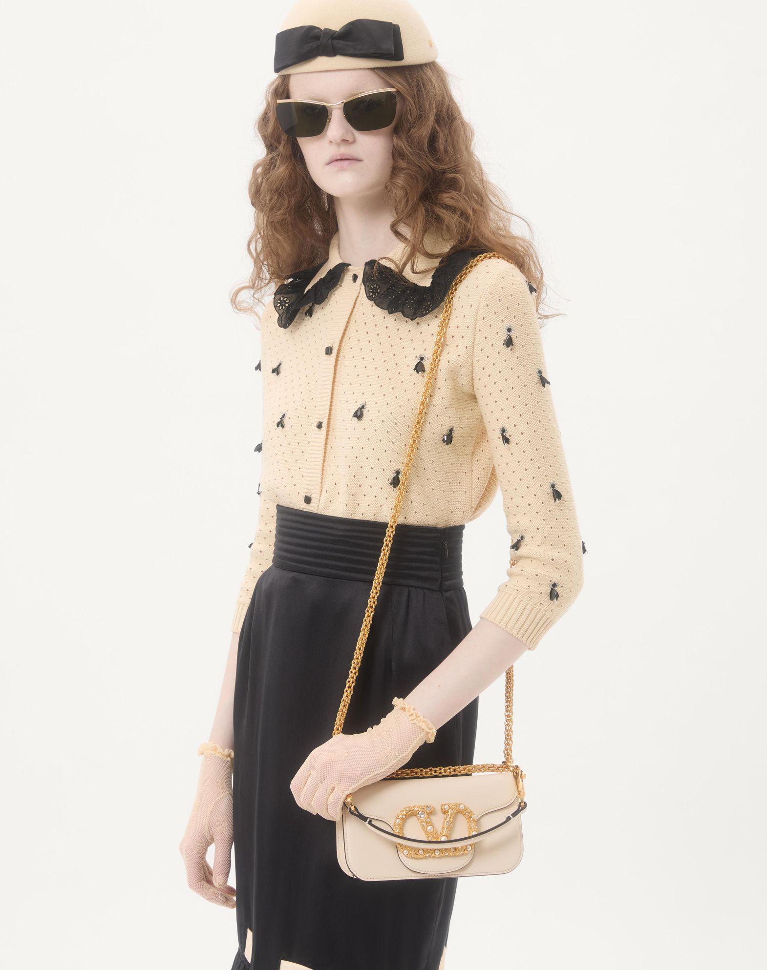 Valentino Garavani Locò Small Shoulder Bag In Calfskin With Jewel Logo Product Image