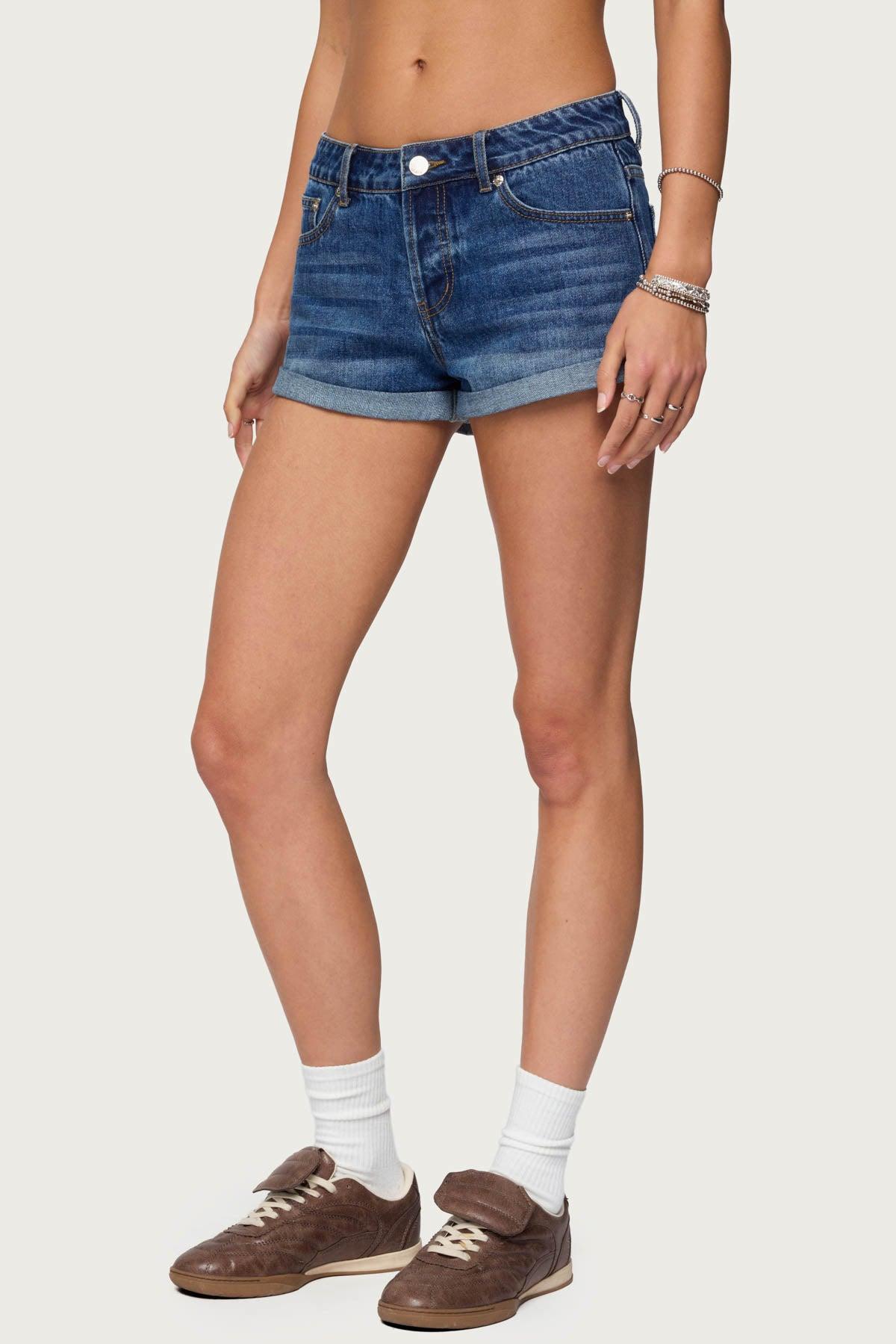 Rylin Low-Rise Denim Shorts Product Image