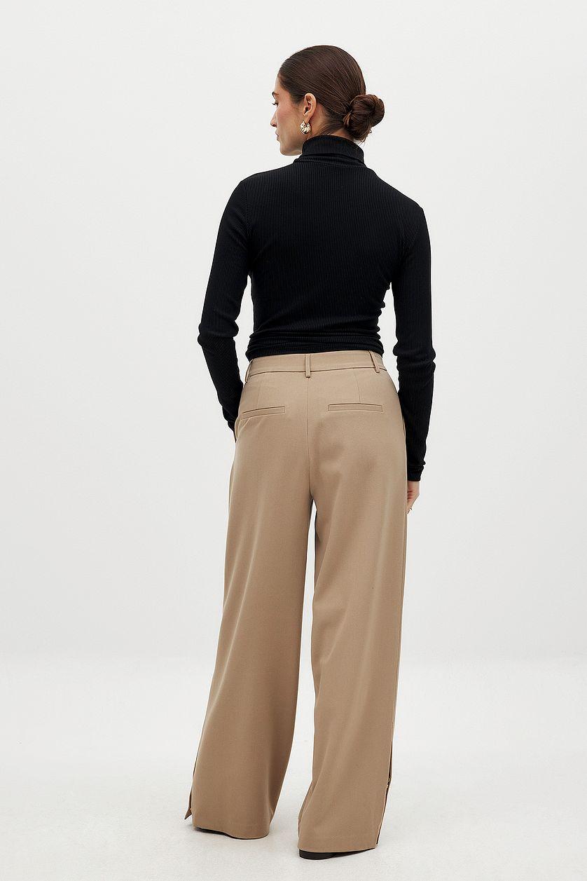 Gold Button Suit Pants Product Image