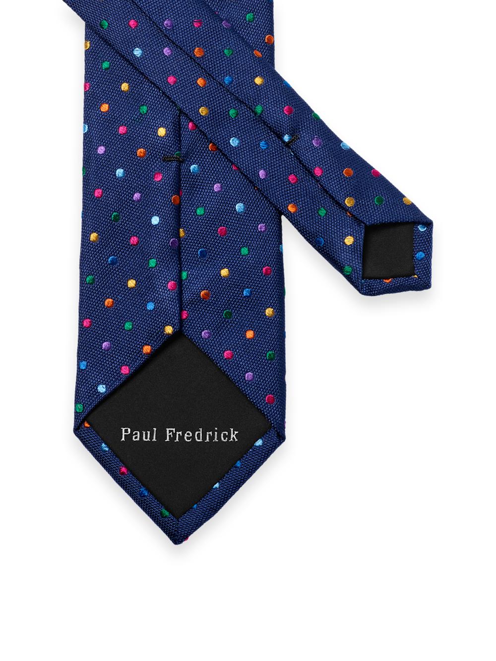 Dot Woven Silk Tie - Navy Multi Product Image