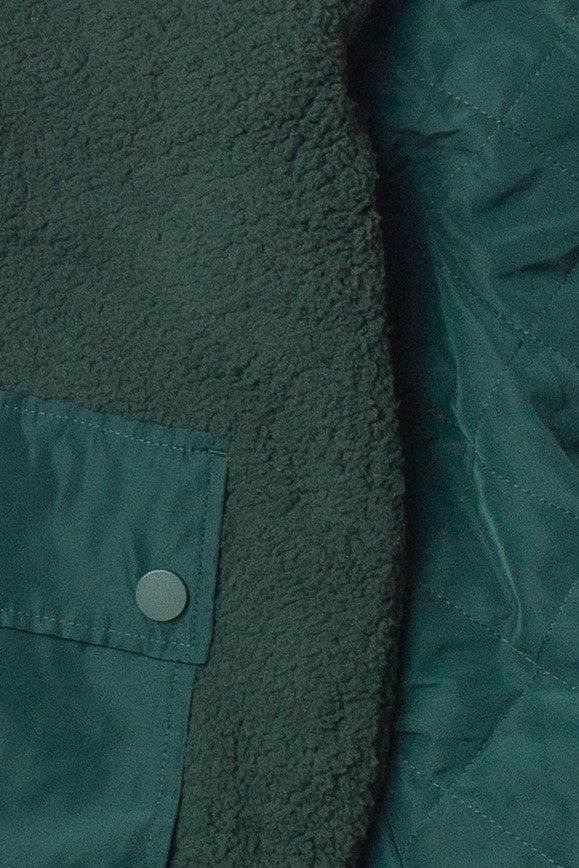 Quilted Sleeve Sherpa Jacket Product Image