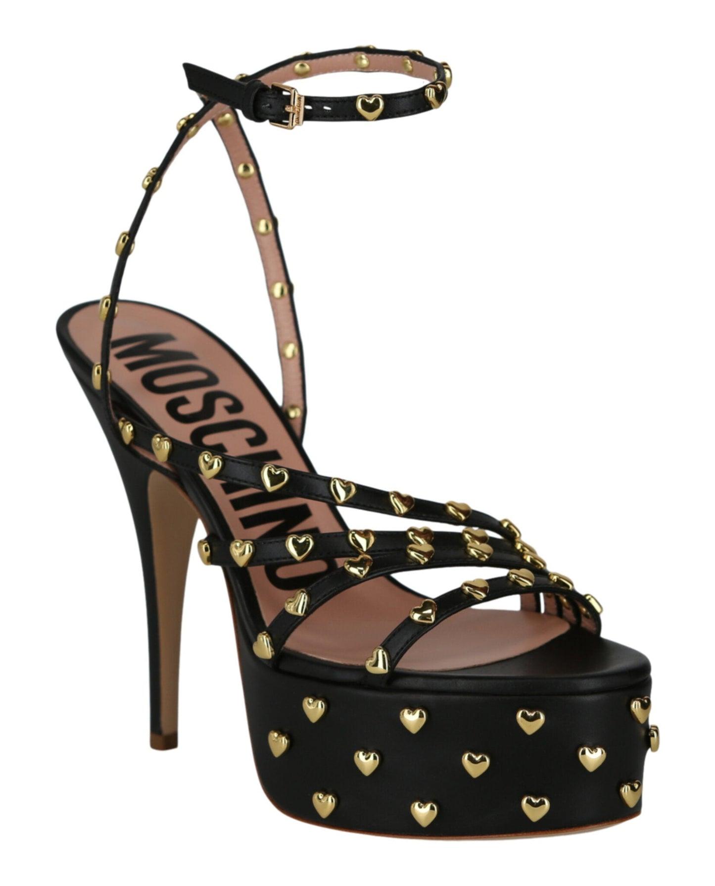 Moschino Heart Studded Platform Heels Female Product Image