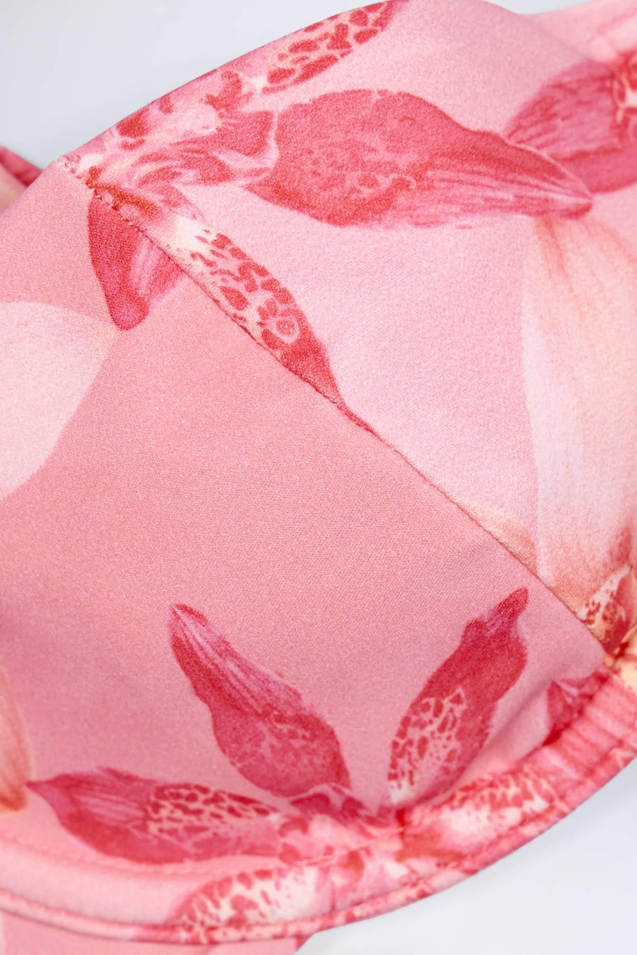 Underwired Balconette Bikini Top in Pink Orchid Print Female Product Image